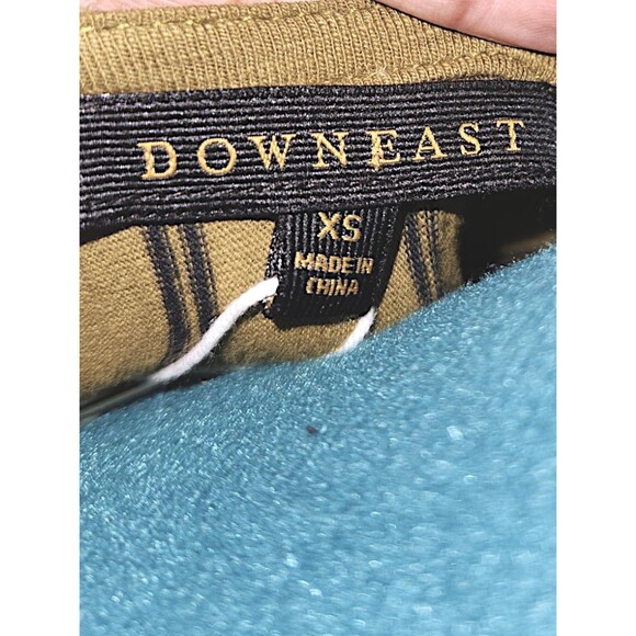 DownEast Green and Black Striped Sheath Dress Size XS 100% Cotton Natura… - Picture 3 of 8